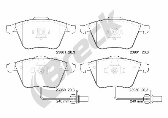 Set placute frana,frana disc 23950 00 552 10 BRECK